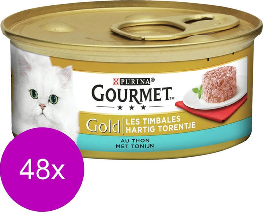  Gourmet Gold Hartig Torentje 85 G - Kattenvoer - 48 X