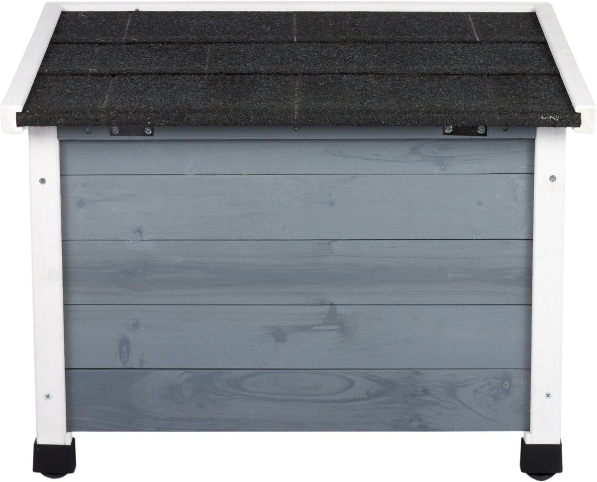  MyMax Kattenhuis - Hout - Openslaand Bitumen Dak - Kattenhuis Voor Buiten - Kattenhok - Kattenhuisje Hout - Grijs - 57*45*43CM