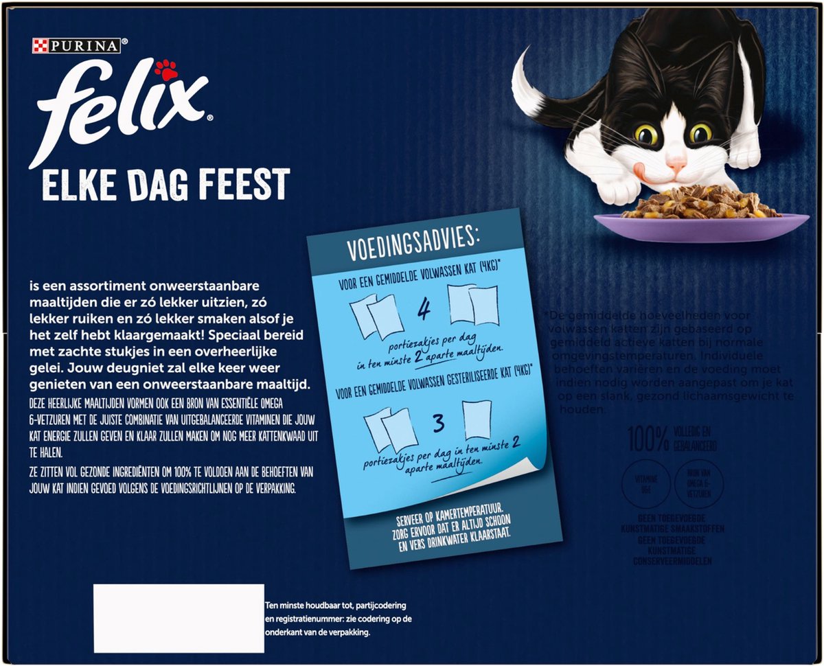  Felix Elke Dag Feest Mix Selectie In Gelei Kattenvoer Nat 4(24-pack)