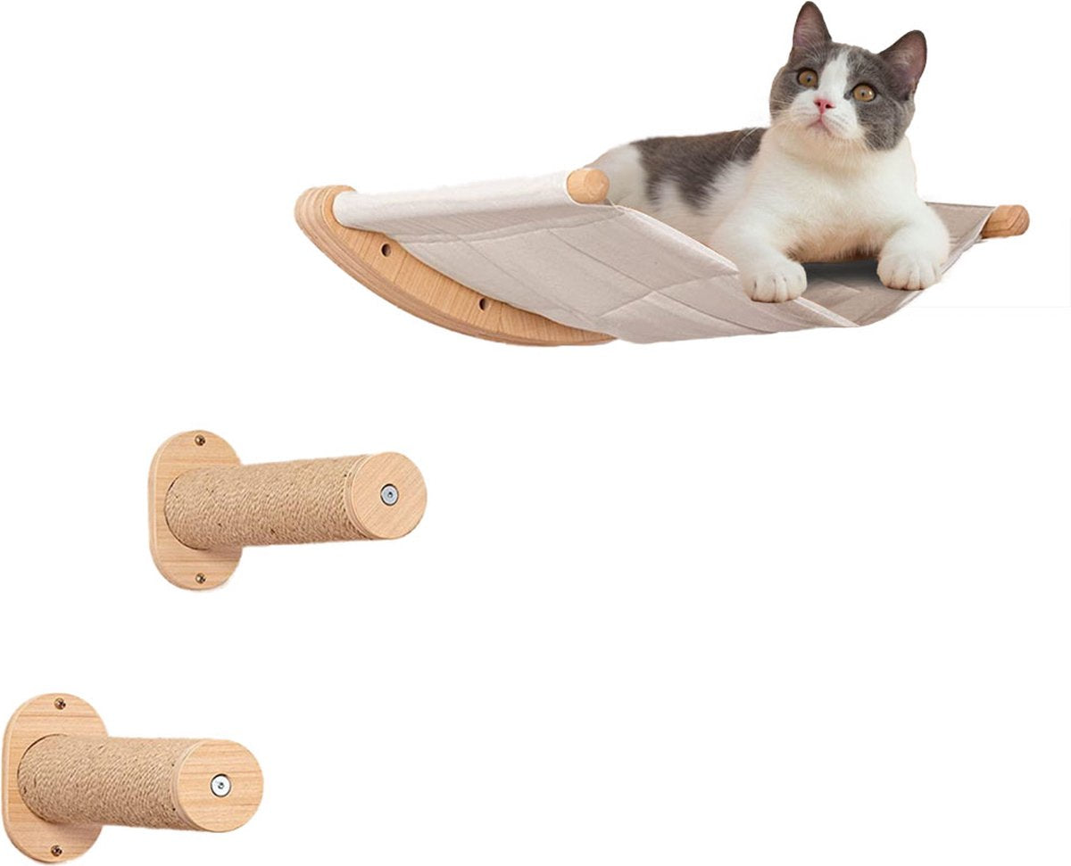  Klimmuur Kat XXL Editie - Krabpaal - Katten Klimmuur - Katten Klim Wand - Met Hangmat