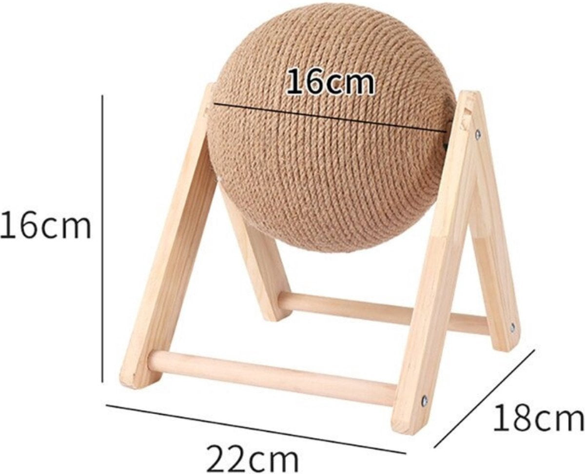  LARMA Krabbol Voor Katten - Krabpaal - Krabbol - Krabplank - Krabmeubel - Kattenspeeltje - 22x18x16 CM - Bruin