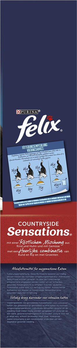  Felix Meaty Sensations - Katten Droogvoer - Rund, Kip &amp; Groenten - 4kg
