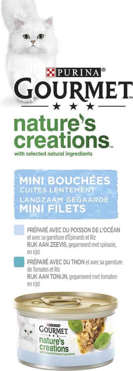 Gourmet Nature's Creations - Kattenvoer Natvoer - Zeevis - 48 X 85 Gr