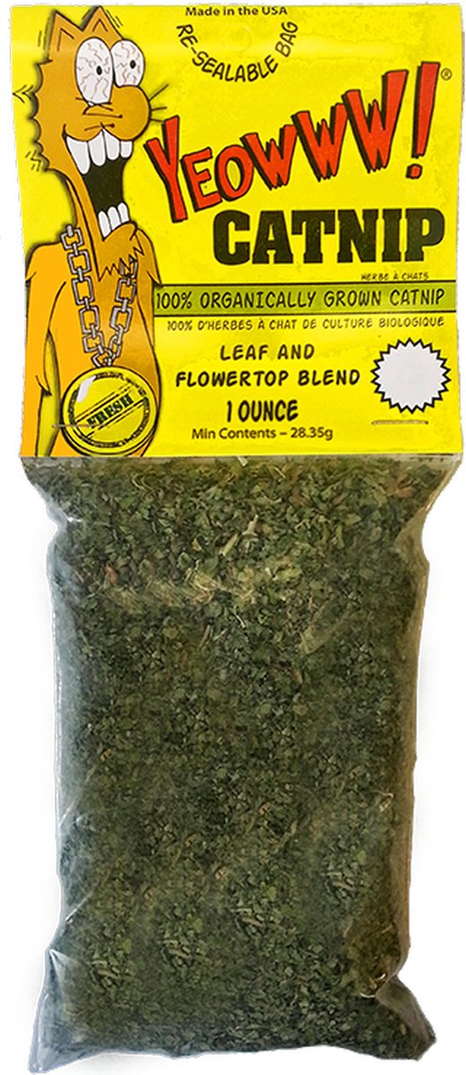 Yeowww! Catnip Zakje – Catnip Voor Katten – Kattenkruid – Kattenspeelgoed – Navulling Voor Kattenspeeltjes – Biologische Catnip – Katten Snacks – Stress Verlagend - 30 Gram