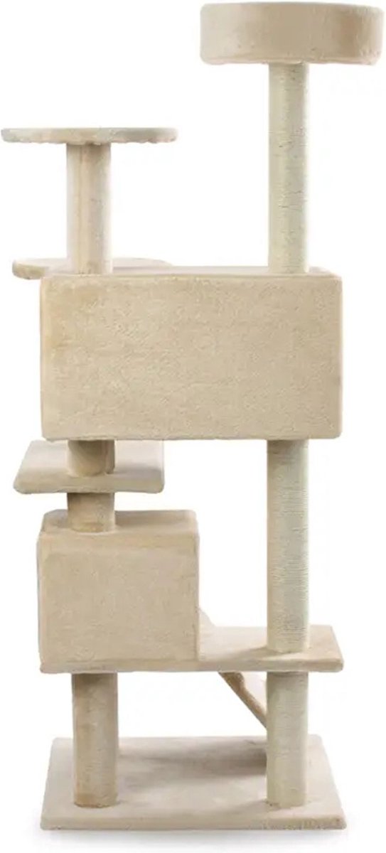  Krabpaal XXL Voor Kat -132 Cm -Beige - Kattenboom Voor Katten - Kattenhuis Van Sisal - XXL Klimpaal Voor Meerdere Katten