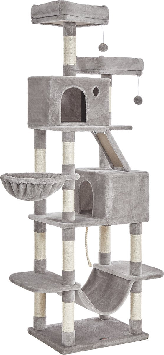  Signature Home Extra XXl Krabpaal - Krabpaal Lichtgrijs - Kattenboom - 206cm