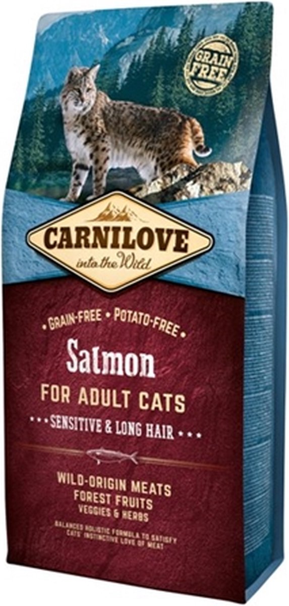  Carnilove Granenvrij Zalm Sensitive &amp; Long Hair 6kg