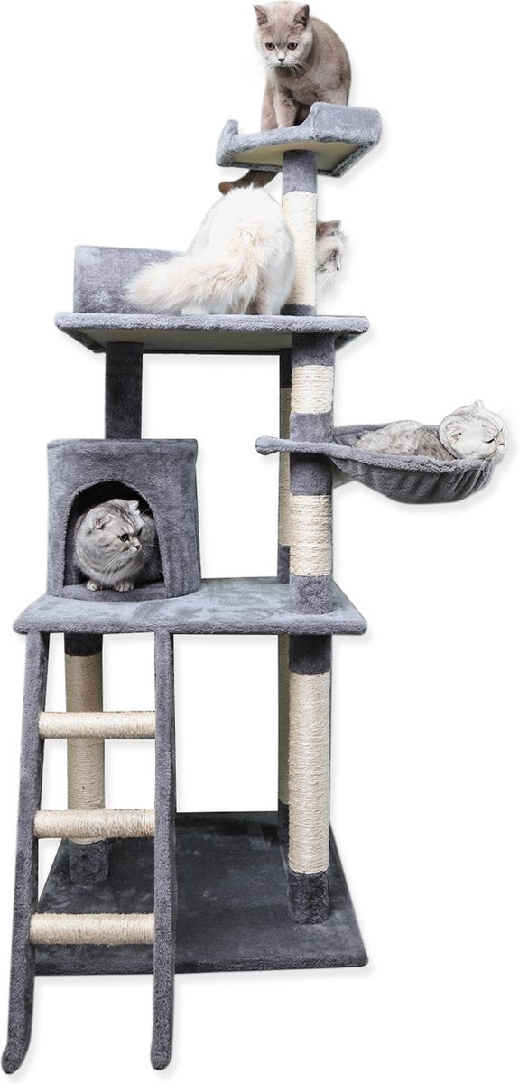  Nobleza Katten Krabpaal 40KQY - 59 X 59 X 156 Cm - Grijs
