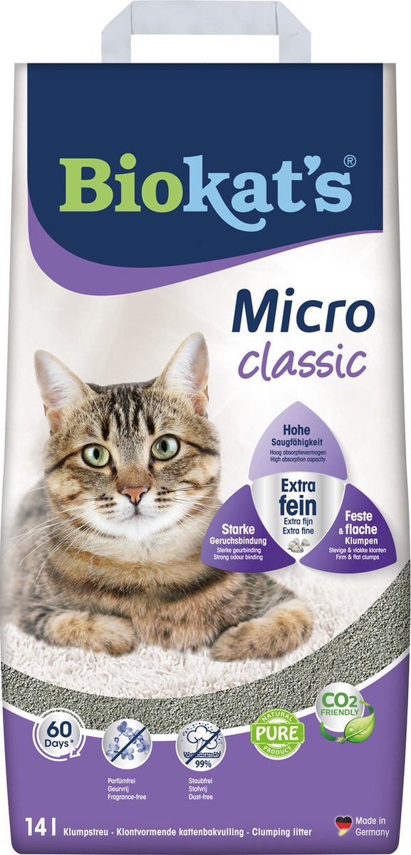  Biokat's Micro Classic Lentegeur - Kattenbakvulling - 2 X 14 L