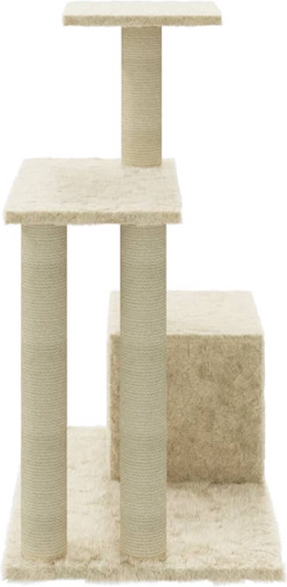  VidaXL Kattenmeubel Met Sisal Krabpalen 71 Cm Crèmekleurig