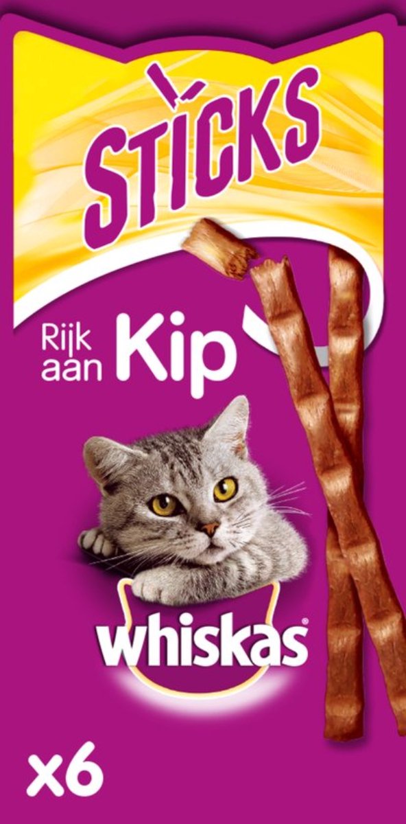  Whiskas Sticks Kattensnack - Kip - 14 X 6 Stuks