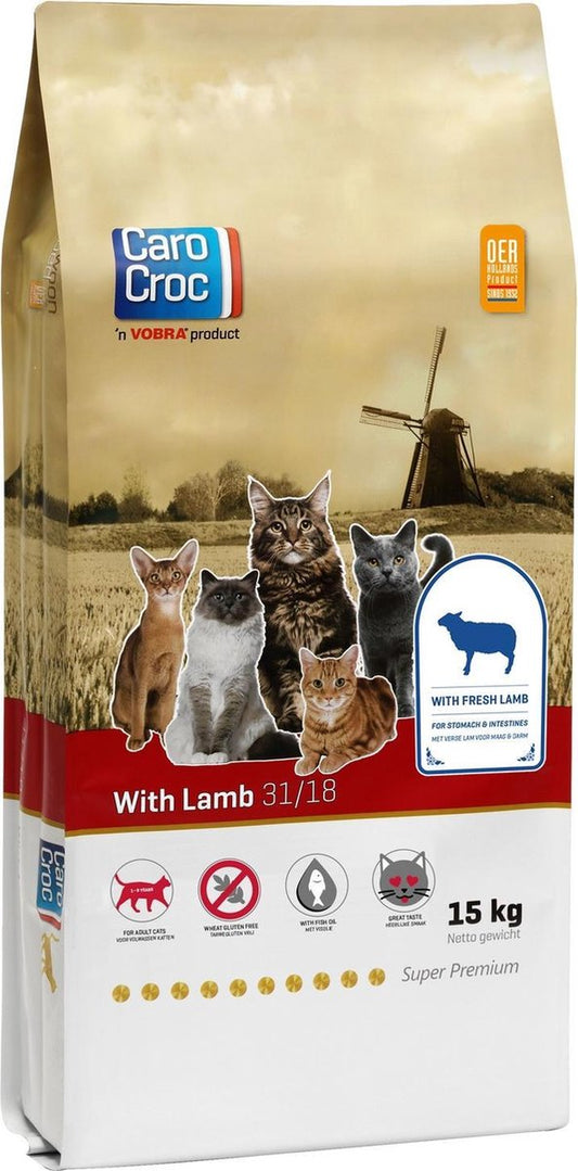  Carocroc Adult - Lam - Kattenvoer - 15 Kg