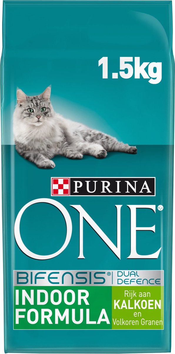 Purina One PURINA® ONE Indoor Rijk Aan Kalkoen &amp; Volkoren Granen Brokjes 1,5 Kg