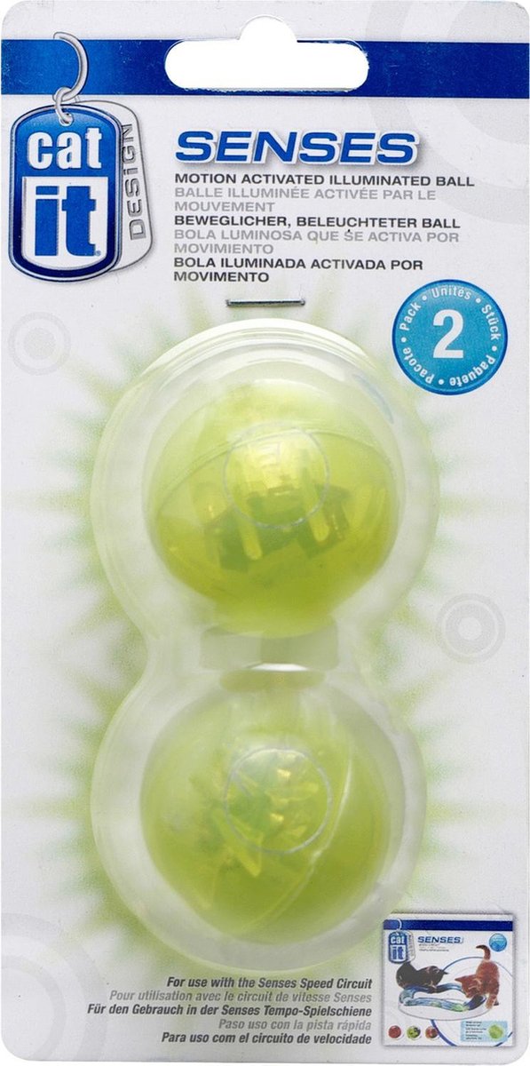 Catit CA Design Senses - Verlichte Bal - Kattenspeelgoed - 2ST