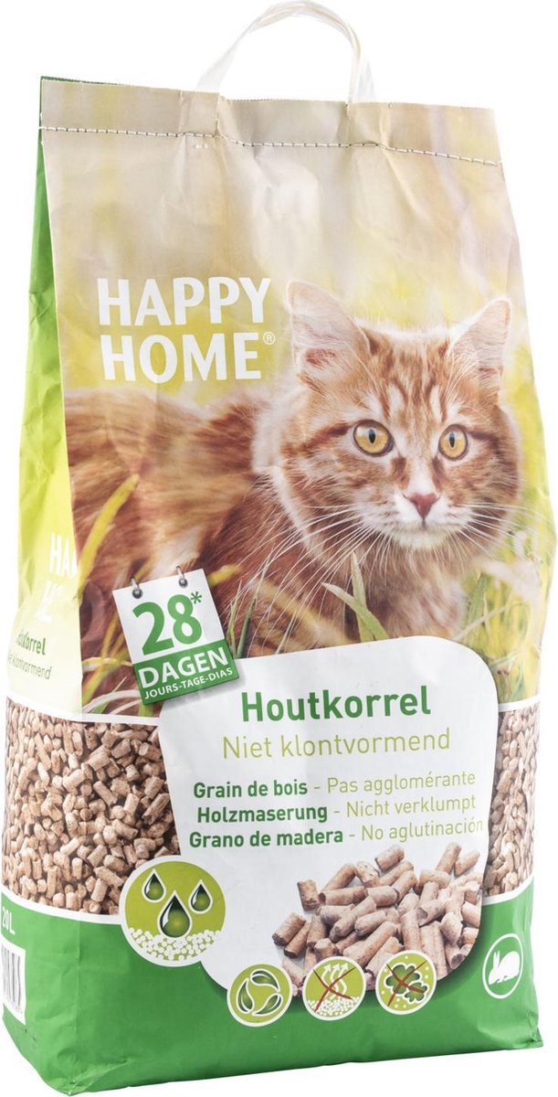  Happy Home Natural Wood - Kattenbakvulling - 20 L