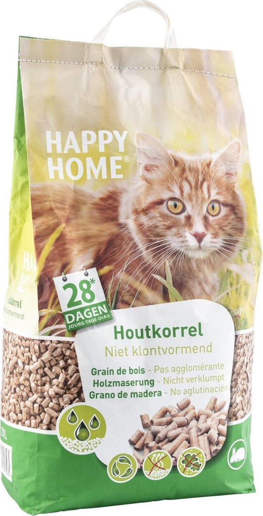  Happy Home Natural Wood - Kattenbakvulling - 20 L