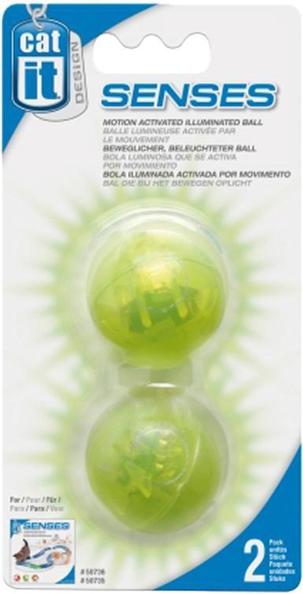 Catit CA Design Senses - Verlichte Bal - Kattenspeelgoed - 2ST