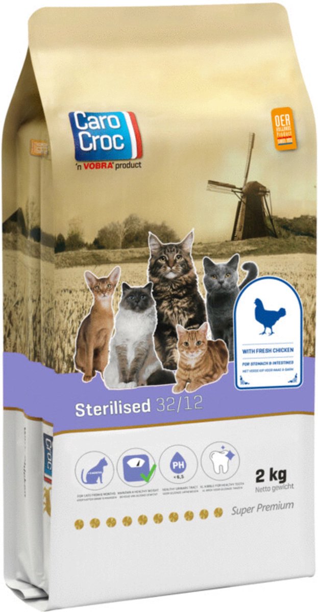  CaroCroc Kattenvoer Sterilised Verse Kip 2 Kg