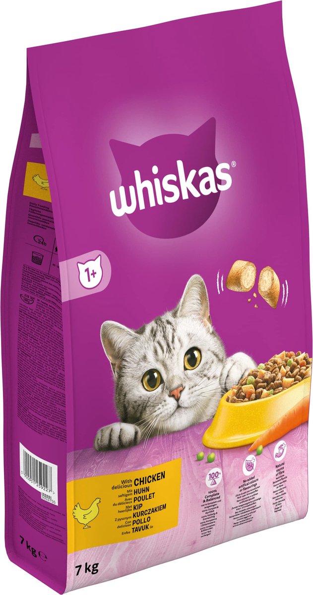 Whiskas 1+ Kattenbrokken - Kip - Zak 1 X 7 Kg