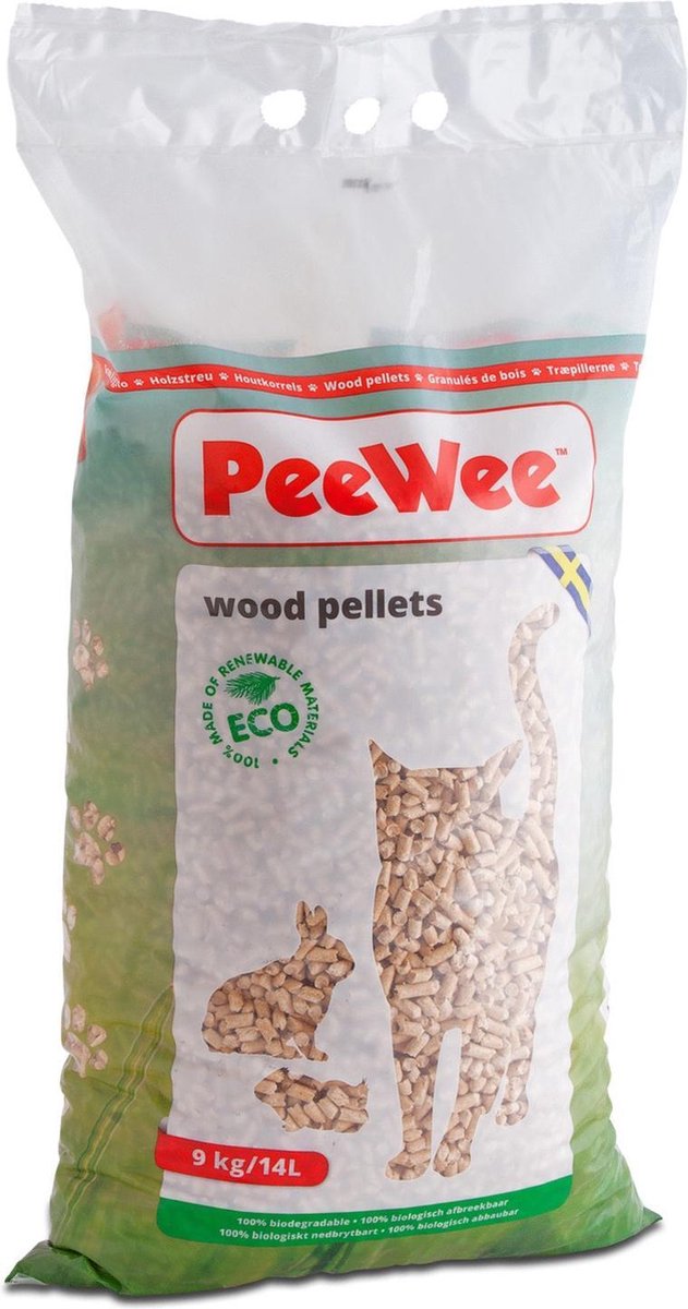  Peewee Houtkorrels Kattenbakvulling - 9 Kg (14l)
