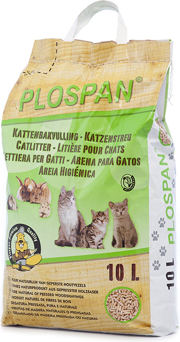  Plospan Houtkorrel Kattenbakvulling - 10 Ltr