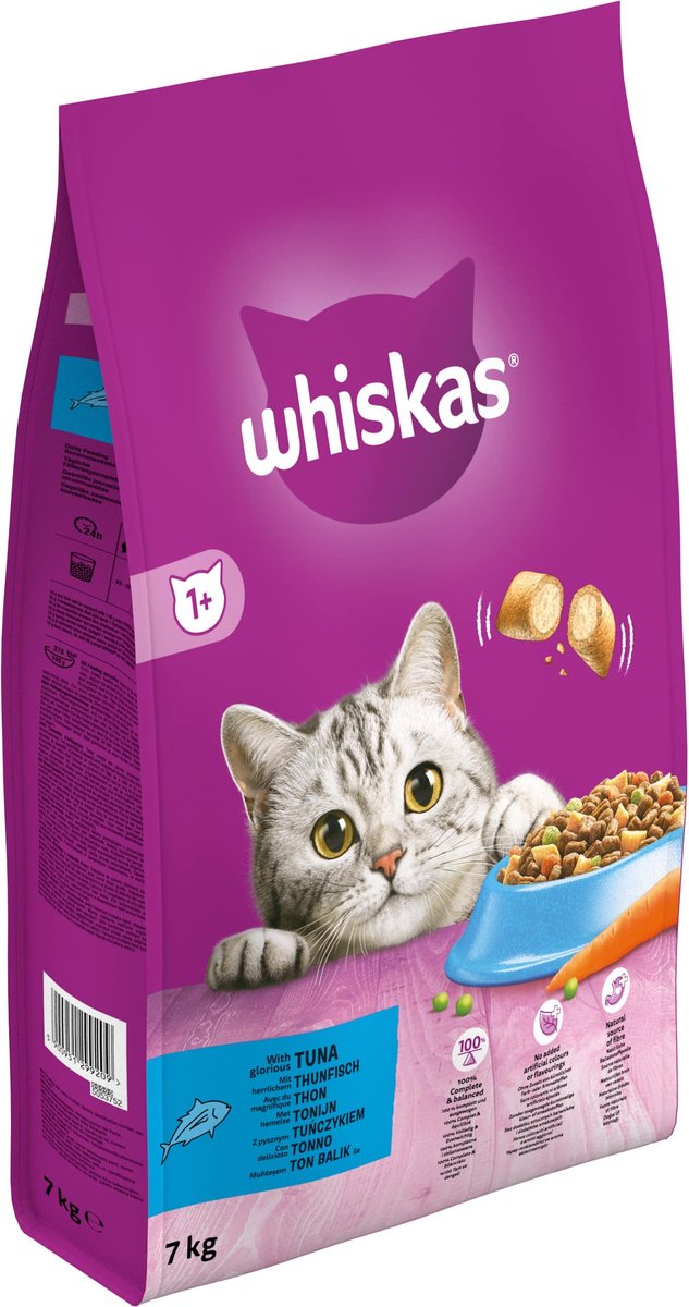  Whiskas 1+ Kattenbrokken - Tonijn - Zak 1 X 7 Kg