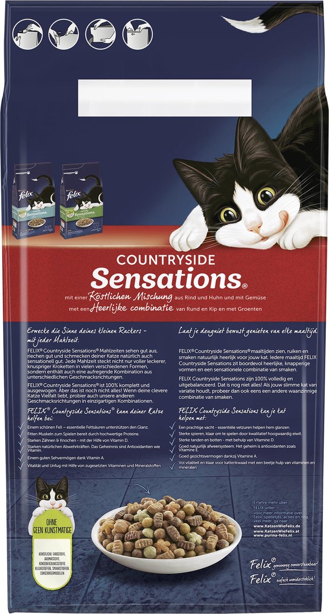 Felix Meaty Sensations - Katten Droogvoer - Rund, Kip &amp; Groenten - 4kg