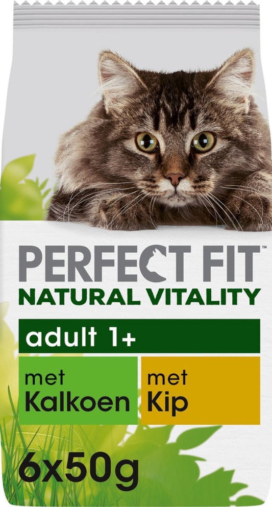  Perfect Fit Adult 1+ Katten Natvoer - Kalkoen &amp; Kip - 36 X 50 Gr