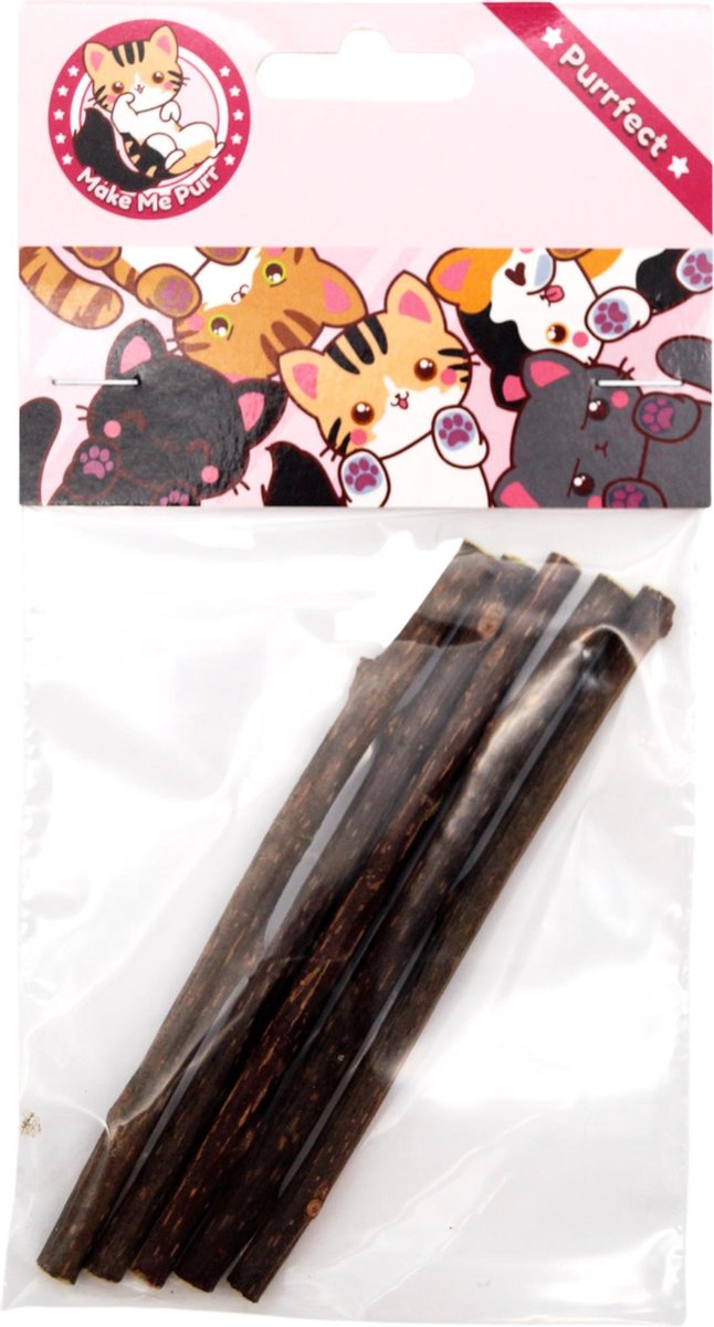  Make Me Purr Matatabi Sticks (5 Stuks) - Silver Vine Kattenkruid Stokjes - Catnip Effect Kauwstokjes - Kattensnack Kattensnoepjes - Kattenspeelgoed Kattenspeeltjes