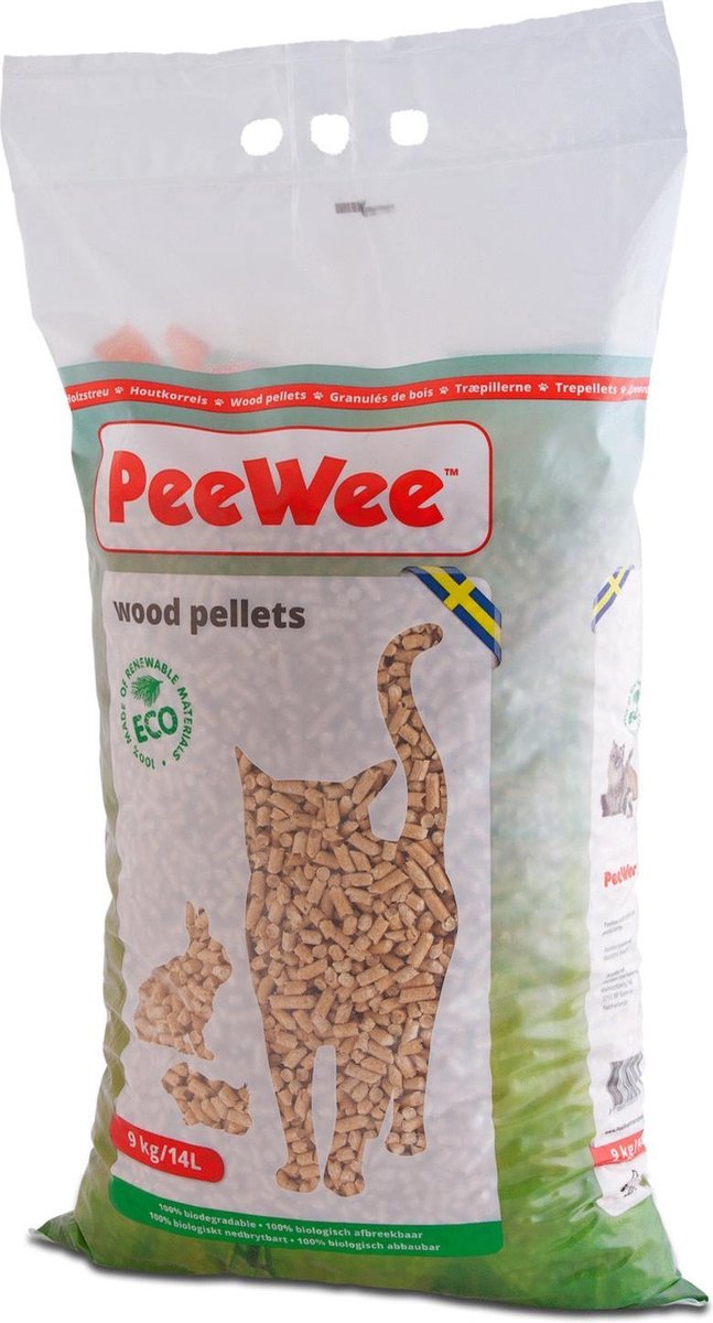  Peewee Houtkorrels Kattenbakvulling - 9 Kg (14l)