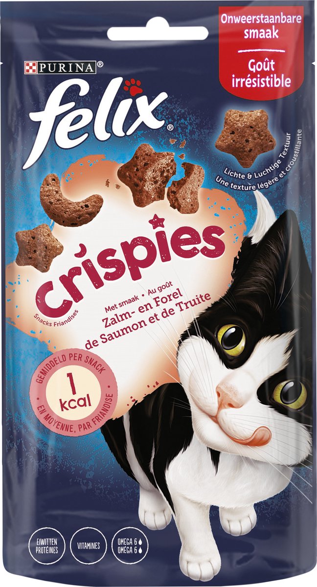  Felix Crispies - Kattensnacks Zalm &amp; Forel - 8 X 45g