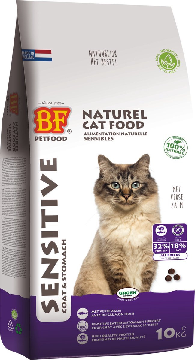  BF Petfood Kattenvoer Premium Sensitive Vacht - Maag 10 Kg