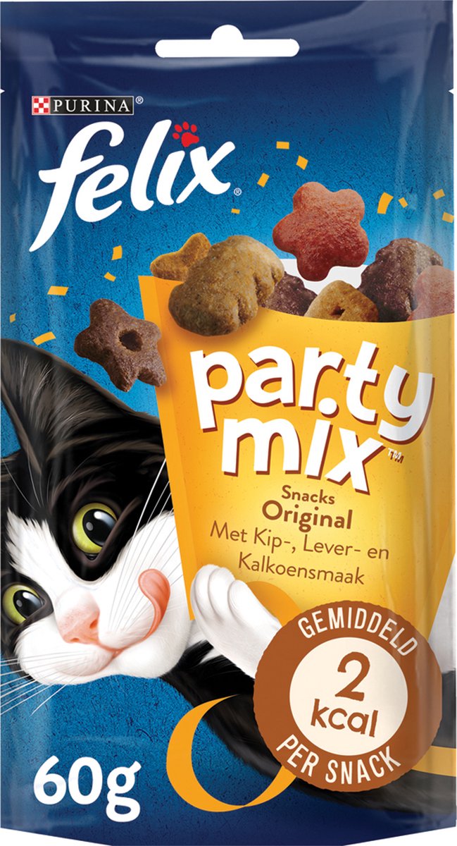  Felix Cat Snacks Party Mix - Kattensnacks Original En Seaside - 16 X 60g
