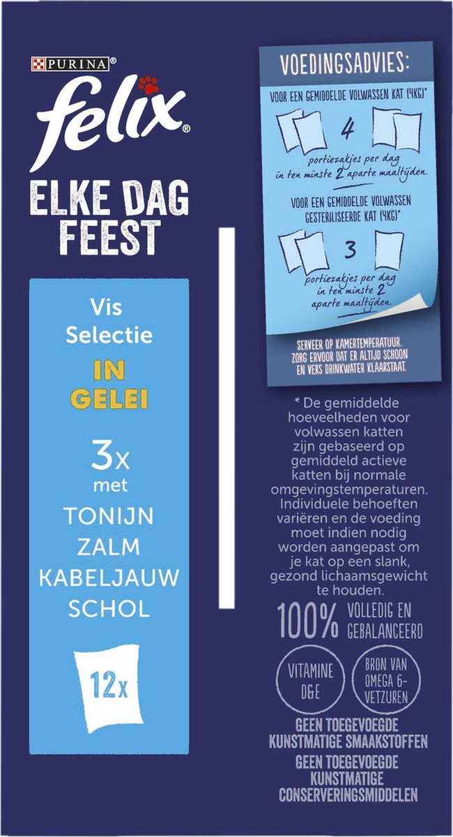  Felix Elke Dag Feest Vis Selectie In Gelei - Katten Natvoer - 4x12x85 Gr
