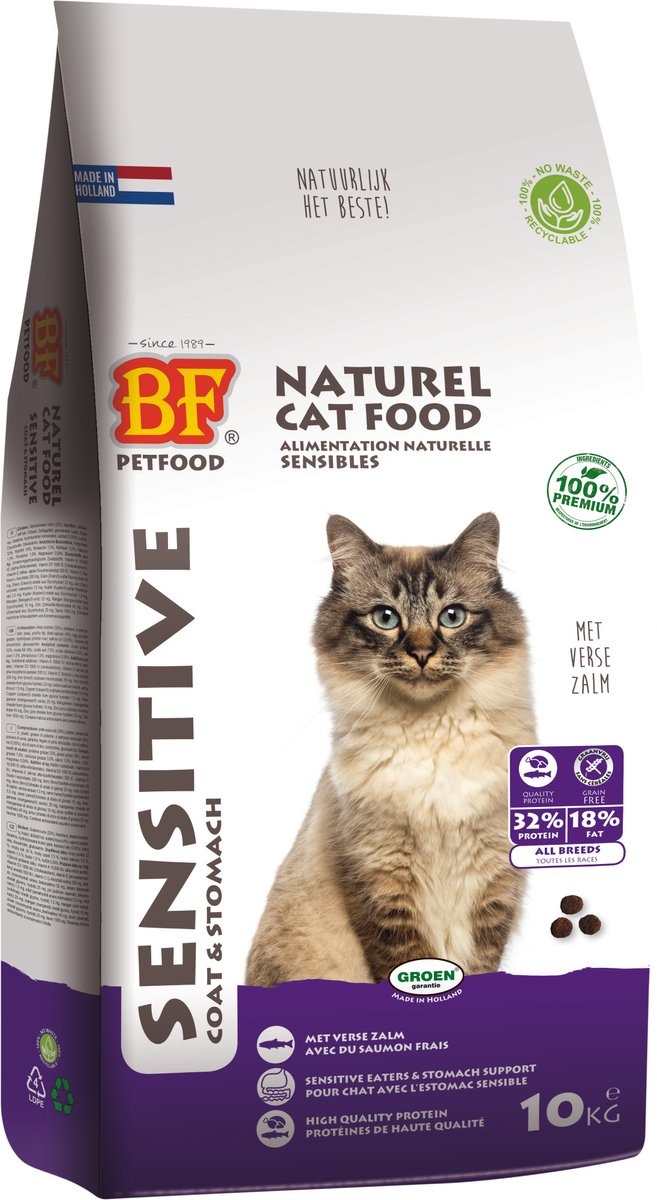  BF Petfood Kattenvoer Premium Sensitive Vacht - Maag 10 Kg