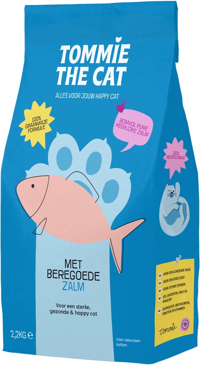  Tommie The Cat - 100% Graanvrije Brokken - Bomvol Verse Zalm - 2,2kg