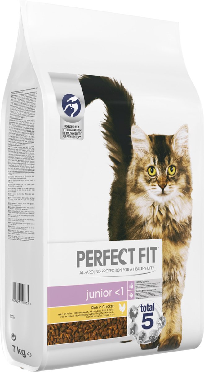  Perfect Fit Junior Voordeelzak Droge Brokjes - Katten Droogvoer - Kip - 7 Kg
