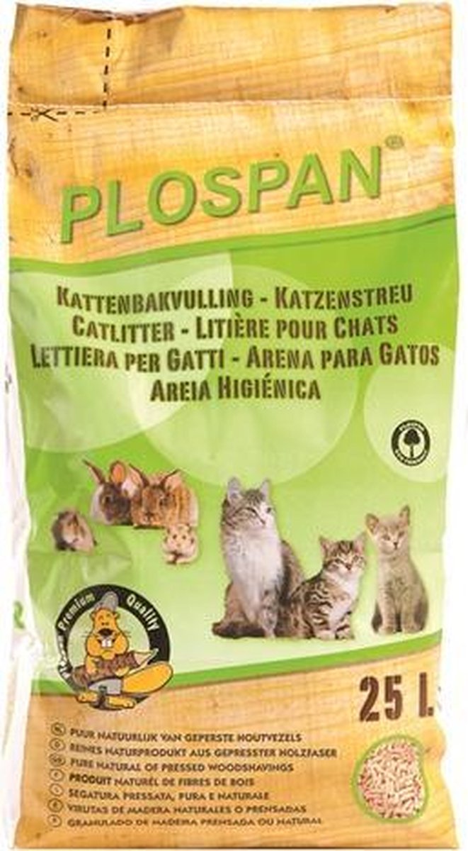  Plospan Houtkorrel Kattenbakvulling - 10 Ltr