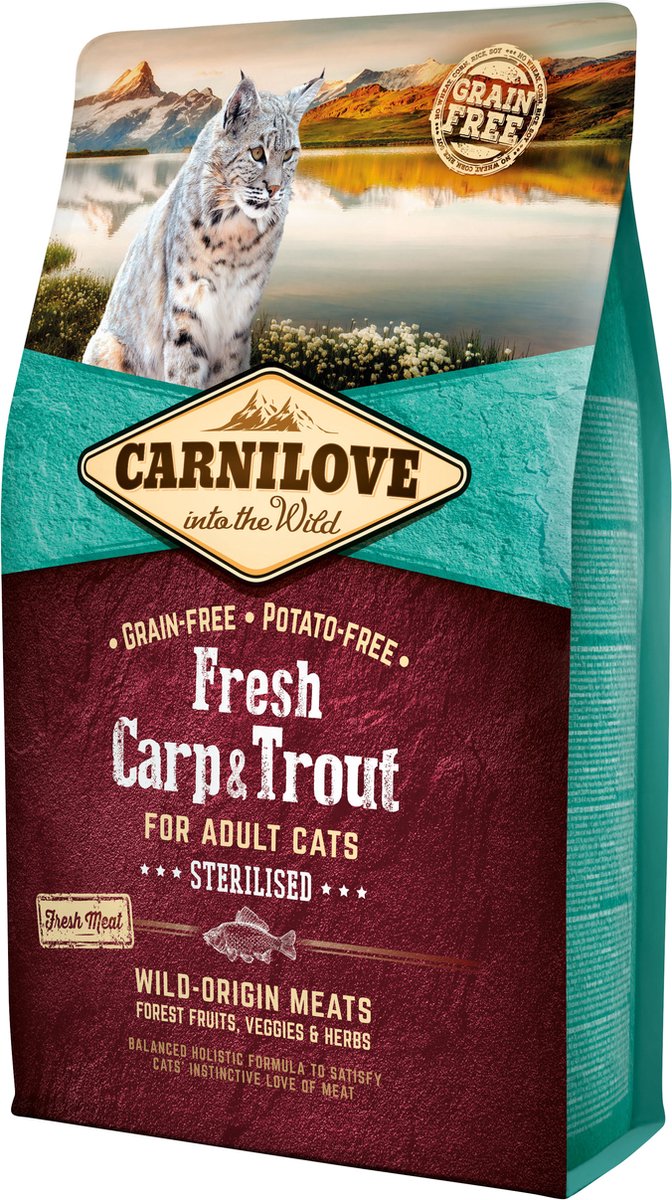  Carnilove Cat Grain Free Fresh Carp &amp; Trout 6 Kg - Kat