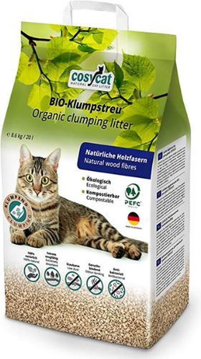  Cosycat Biologische Kattenbakvulling Klontvormend - Natuurlijke Houtvezels - 50L