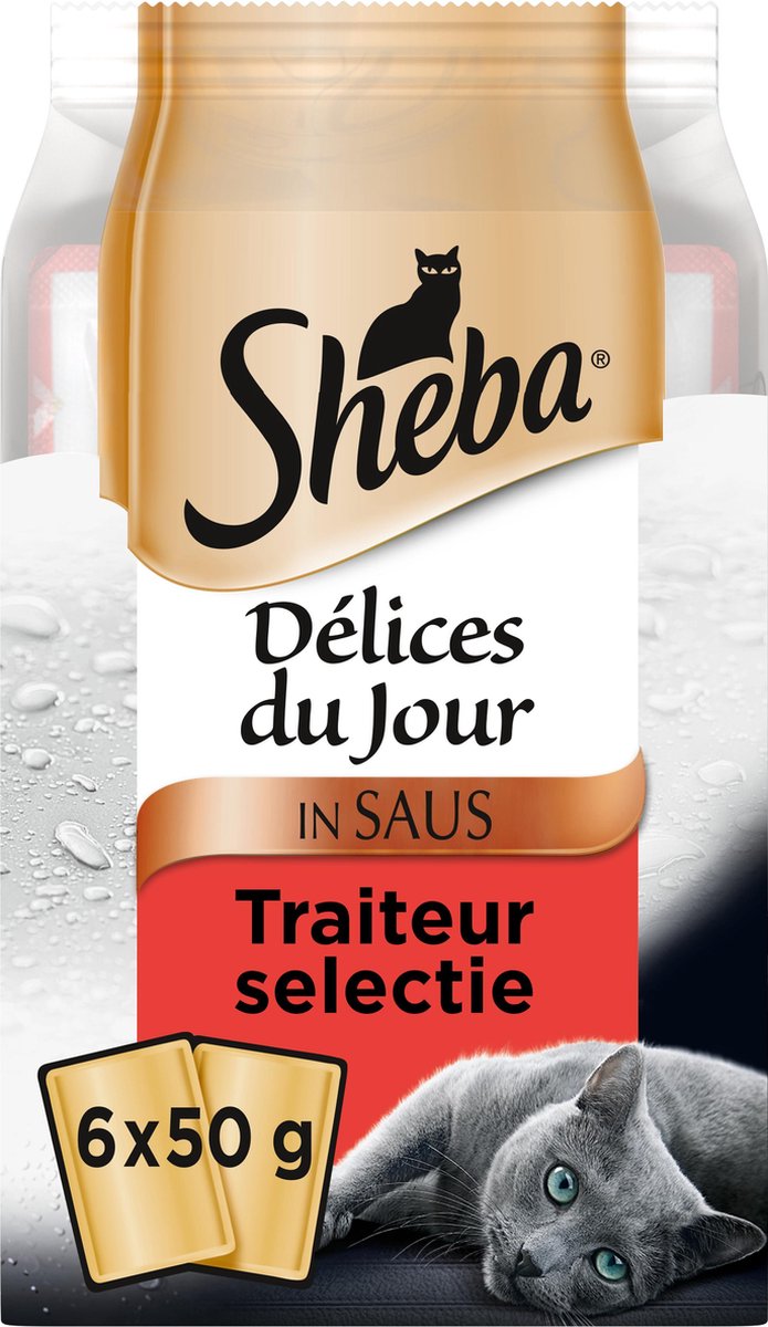  Sheba Delices Du Jour In Saus Katten Natvoer - Rund &amp; Kip - 36 X 50 Gr