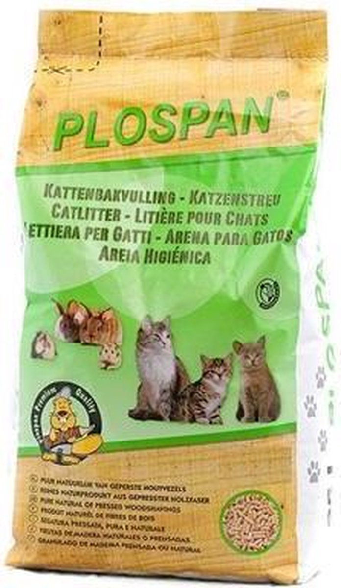  Plospan Houtkorrel Kattenbakvulling - 10 Ltr