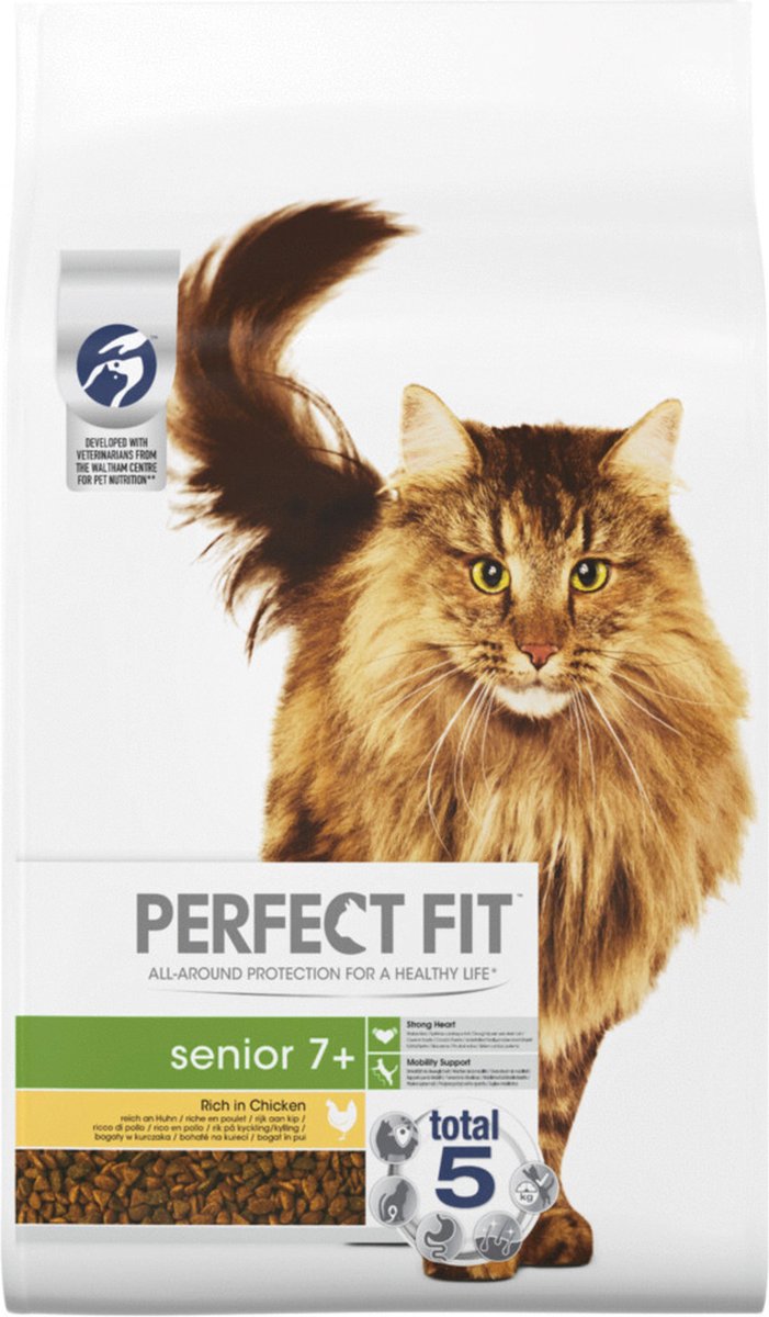  Perfect Fit Senior Voordeelzak Droge Brokjes - Katten Droogvoer - Kip - 7 Kg