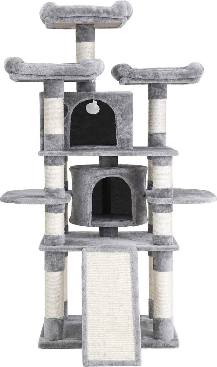  Nancy's XXL Krabpaal Voor Katten - Kattenboom - Grijs - 60 X 55 X 172 Cm