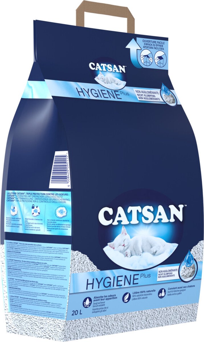  Catsan Hygiene Plus - Kattenbakvulling Geurabsorberend - 20 L