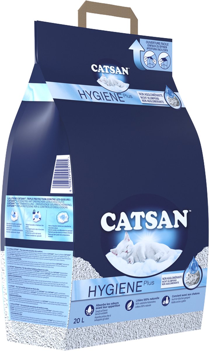  Catsan Hygiene Plus - Kattenbakvulling Geurabsorberend - 20 L