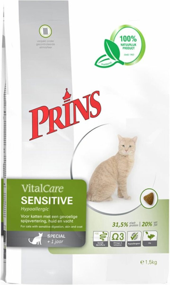  Prins - VitalCare Sensitive Hypoallergic - Kattenvoer - 5 Kg
