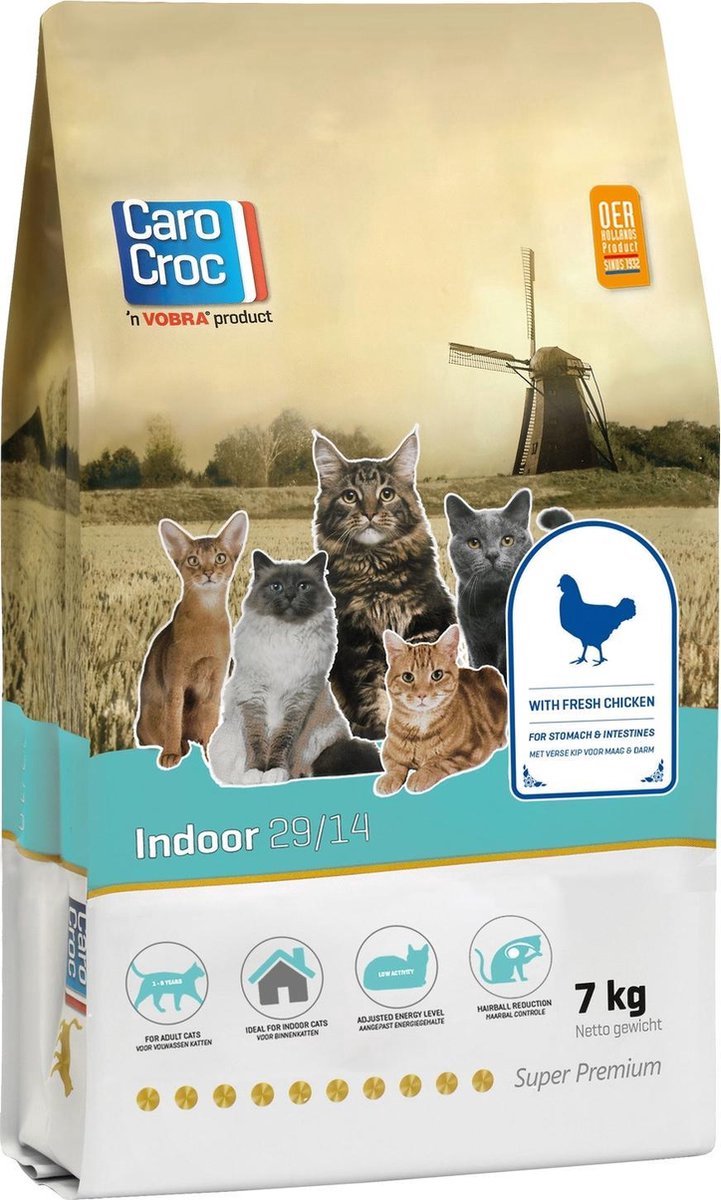  CaroCroc Indoor - Kip - 7kg Met Gratis Catessy Stick