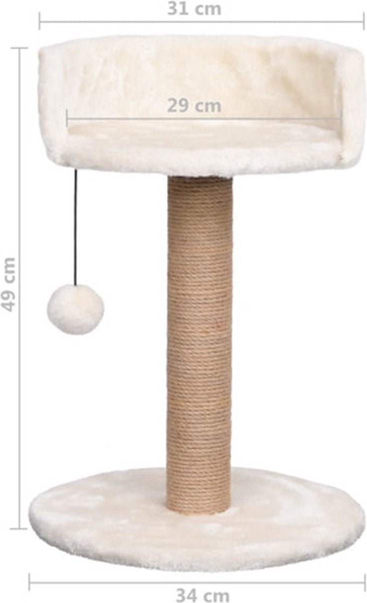  VidaXL Kattenboom Met Mandje 49 Cm Zeegras