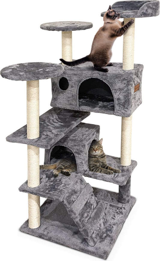  Happysnoots Krabpaal Voor Katten - 50x50x130cm - Kattenboom Voor Grote Katten - Cat Tower